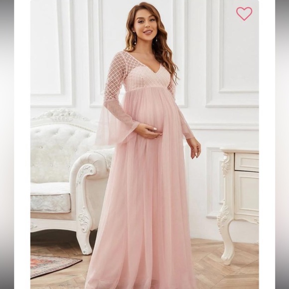 NWT Perfect pink maternity baby shower/ gender, reveal gown - Picture 2 of 7
